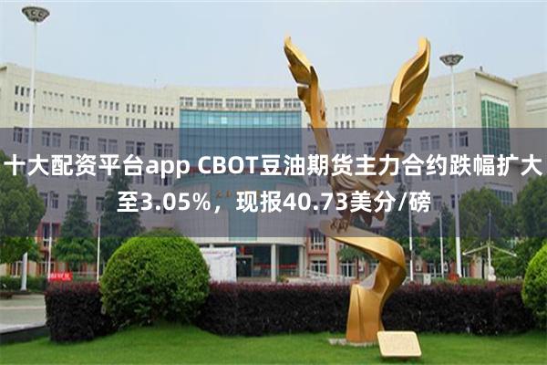 十大配资平台app CBOT豆油期货主力合约跌幅扩大至3.05%，现报40.73美分/磅