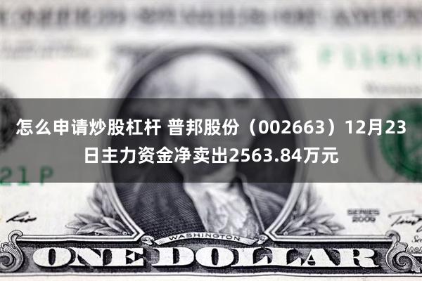 怎么申请炒股杠杆 普邦股份（002663）12月23日主力资金净卖出2563.84万元